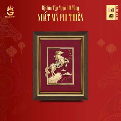 Quà Tết 2026 - Tranh Ngựa vàng Nhất Mã Phi Thiên