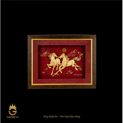 Tranh Ngựa mạ vàng Song Mã