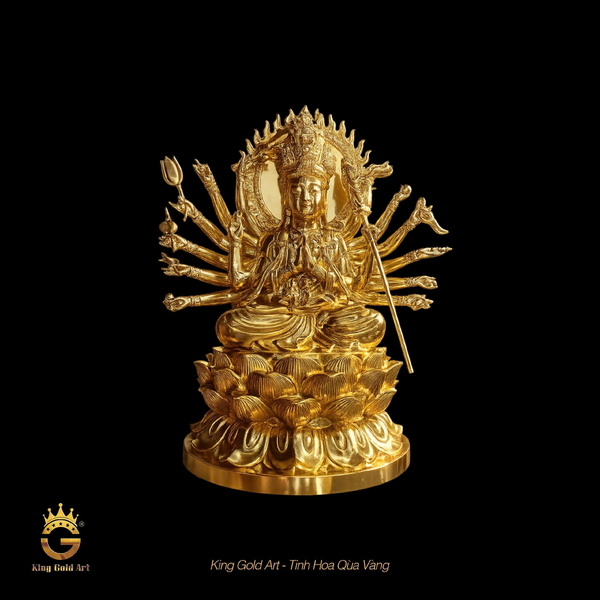 Tượng Phật Chuẩn Đề mạ vàng