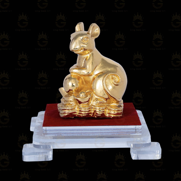 Quà Tặng Sếp Nữ Tuổi Tý Tượng Chuột Mạ Vàng Phong Thủy Tài Lộc