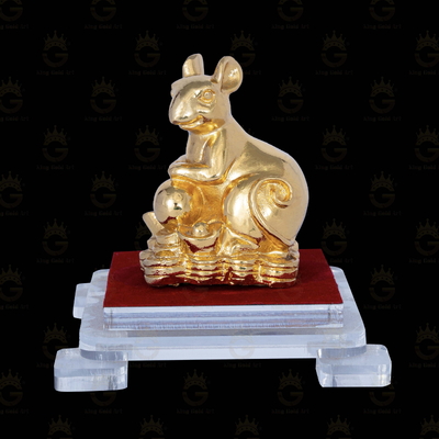 Quà Tặng Sếp Nữ Tuổi Tý Tượng Chuột Mạ Vàng Phong Thủy Tài Lộc