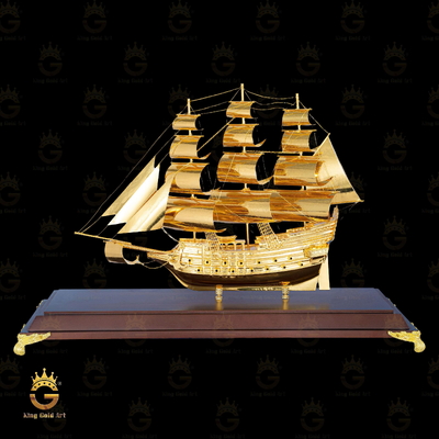 Thuyền Buồm Phong Thủy Mạ Vàng 24K - Thu Hút Tài Lộc & May Mắn