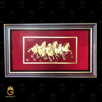 Tranh Bát Mã Truy Phong Mạ Vàng 24K - Biểu Tượng Thành Công & Thịnh Vượng
