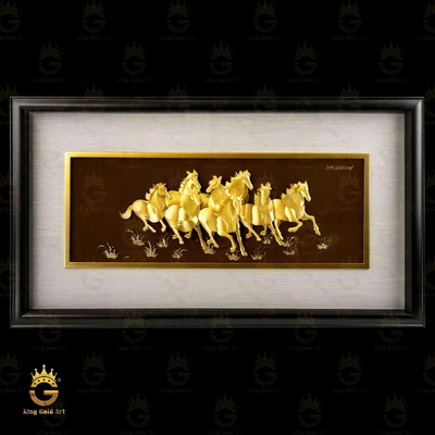 Tranh Ngựa Mạ Vàng 24K - Biểu Tượng Tài Lộc & Thành Công