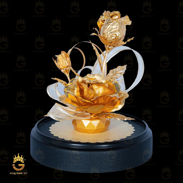 Bông Hoa Hồng Mạ Vàng 24K Cao Cấp Quà Tặng Phái Nữ Tinh Tế
