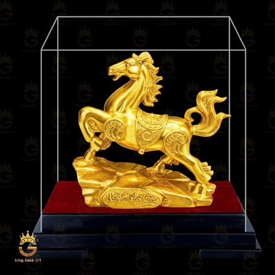 Tượng Ngựa Mạ Vàng Mã Đáo Thành Công Quà Tặng sang trọng