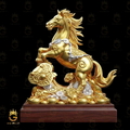 Tượng Ngựa Vàng Phong Thủy Nhất Mã Phi Thiên Như Ý 20cm 