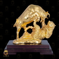 Tượng Bò Vàng Tài Chính Chiến Đấu Gấu Bull And Bear Mạ Vàng