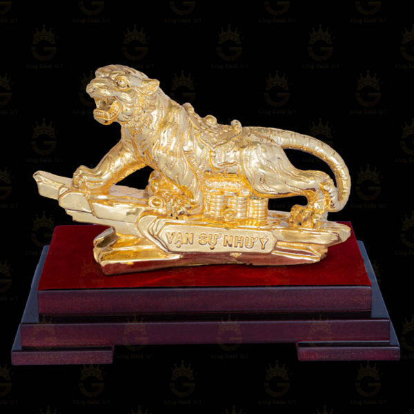 Tượng Hổ Vạn Sự Như Ý Mạ Vàng 24K Phong Thủy Cát Tường