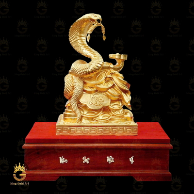 Tượng Rắn Phong Thủy Vạn Sự Như Ý Mạ Vàng
