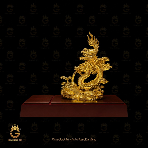 Tượng Rồng Vờn Mây Mạ Vàng 24K Uy Nghiêm
