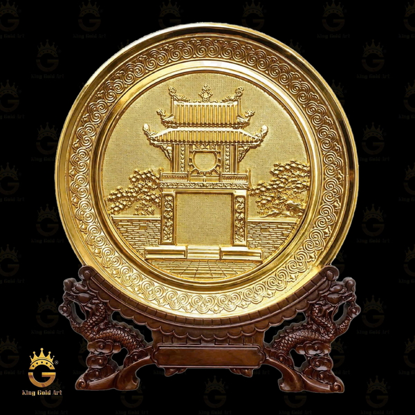 Biểu Tượng Khuê Văn Các Mạ Vàng 24K Dạng Đĩa Tròn