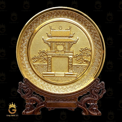Biểu Tượng Khuê Văn Các Mạ Vàng 24K Dạng Đĩa Tròn