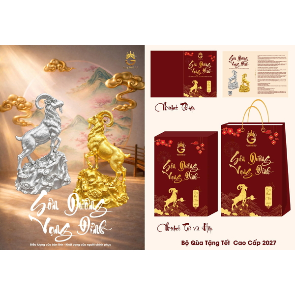 Bộ quà tết 2027 Đinh mùi - Sơn dương vọng đỉnh