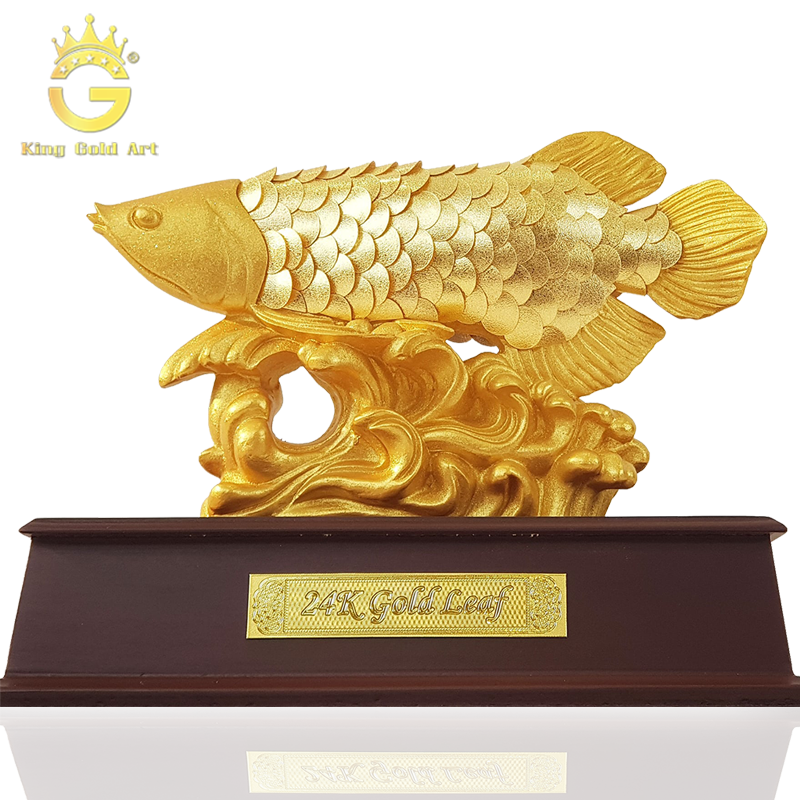 tượng cá rồng vàng 24k
