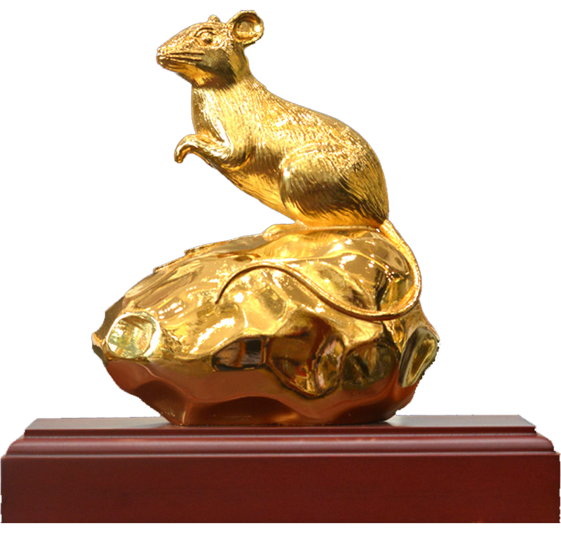 tượng chuột mạ vàng