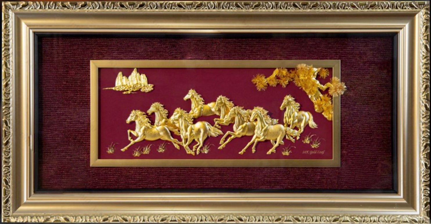 Tranh bát mã truy phong mạ vàng - Là top những bức tranh bán chạy nhất tại KingGoldArt