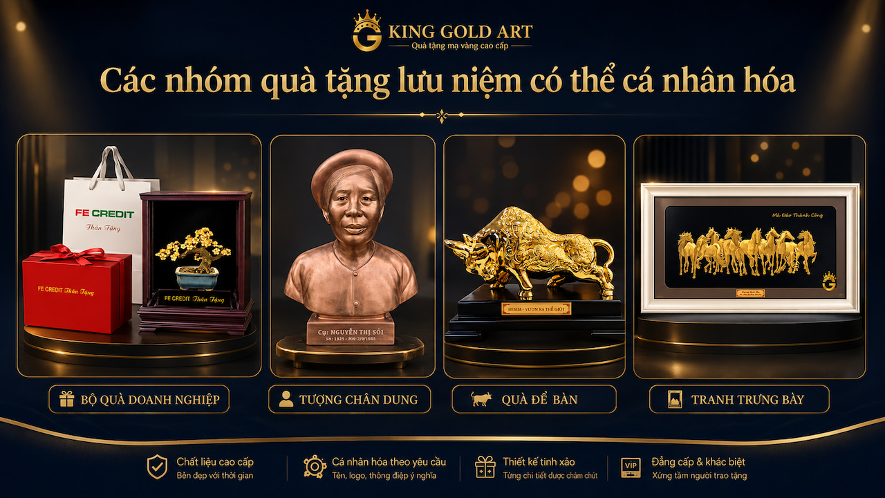 Các nhóm quà tặng lưu niệm có thể cá nhân hóa