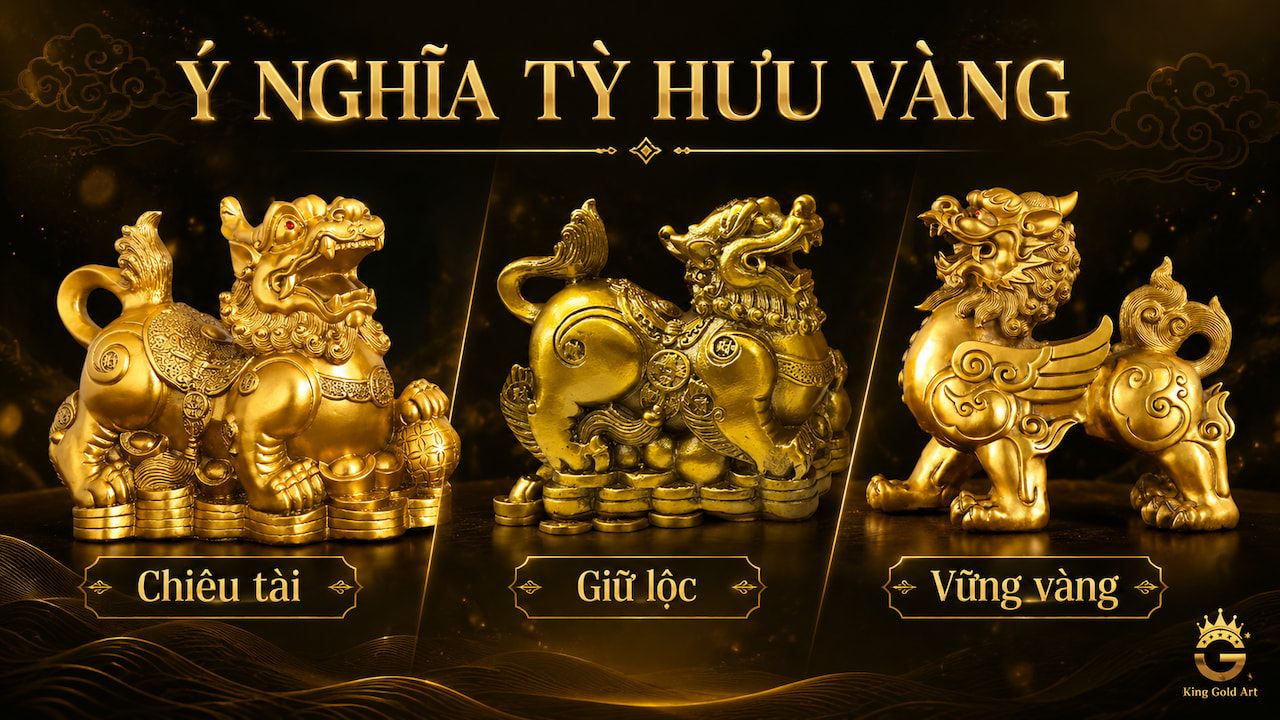 ý nghĩa tỳ hưu vàng trong phong thủy
