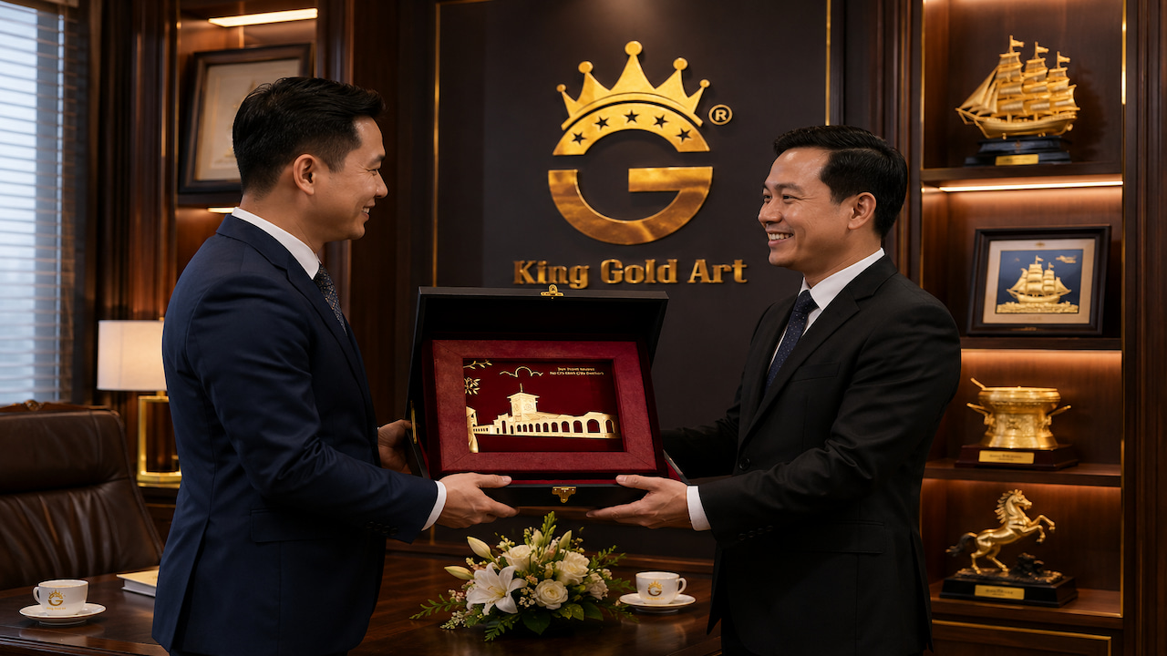 Đại diện doanh nghiệp trao quà tặng khách hàng VIP