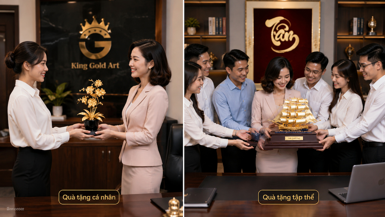 Cá nhân và tập thể tặng quà cho sếp nữ trong môi trường công sở