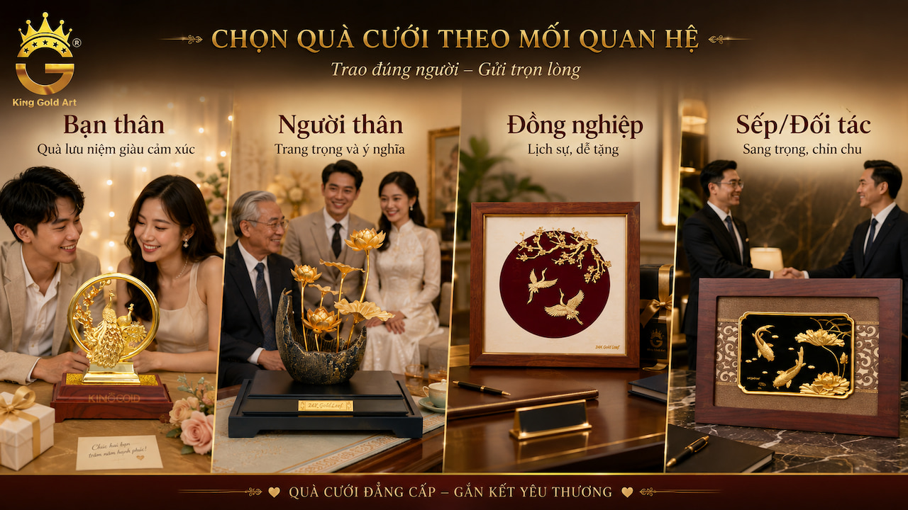 Gợi ý chọn quà cưới cho bạn thân người thân đồng nghiệp và đối tác