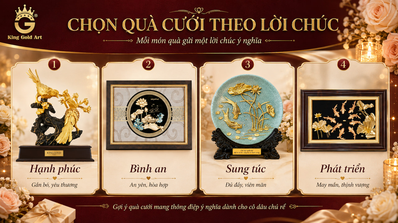 Quà tặng cưới ý nghĩa với lời chúc tình yêu viên mãn bình an sung túc
