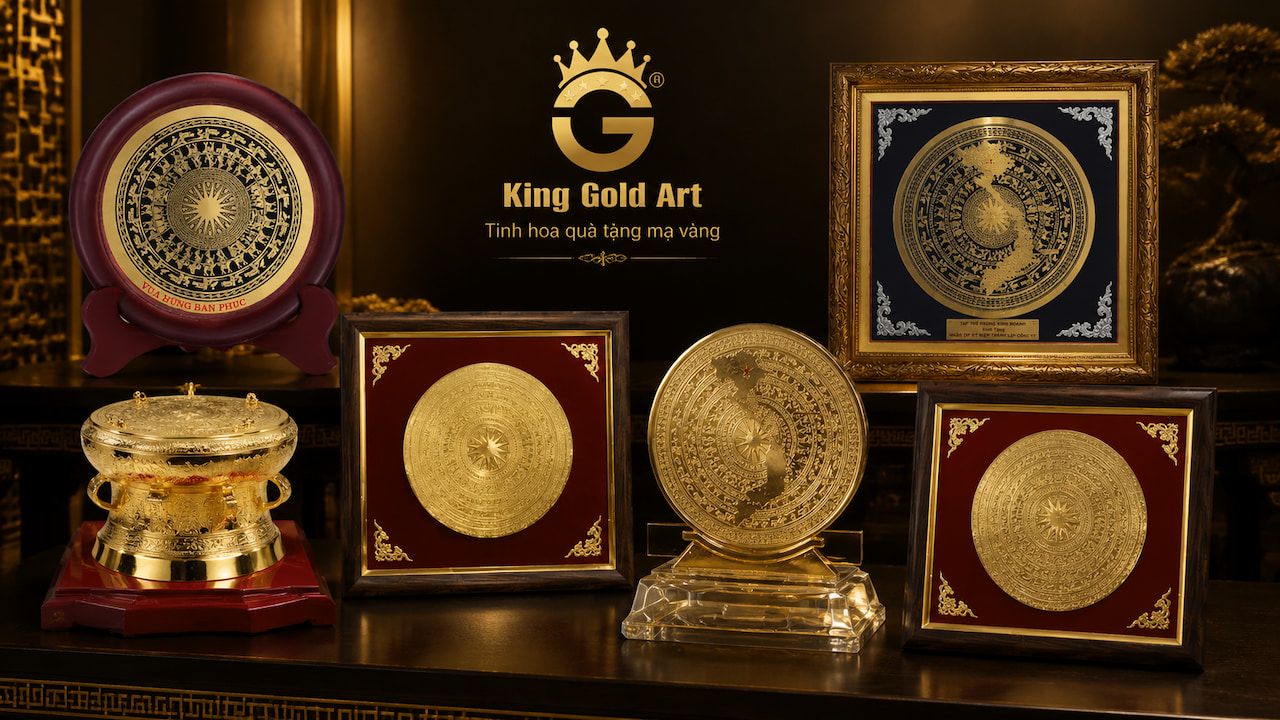 Các mẫu mặt trống đồng mạ vàng đẹp tại King Gold Art