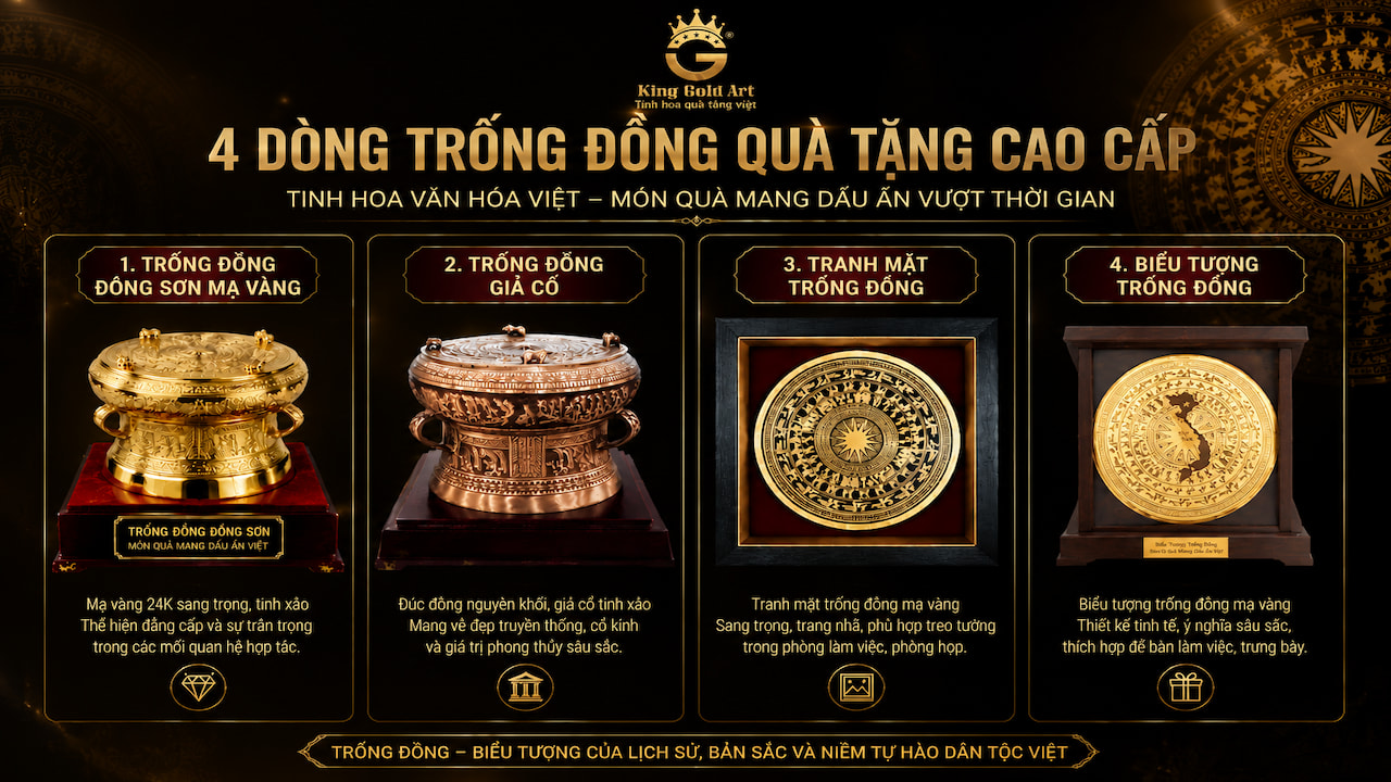 Các mẫu trống đồng quà tặng cao cấp tại King Gold Art
