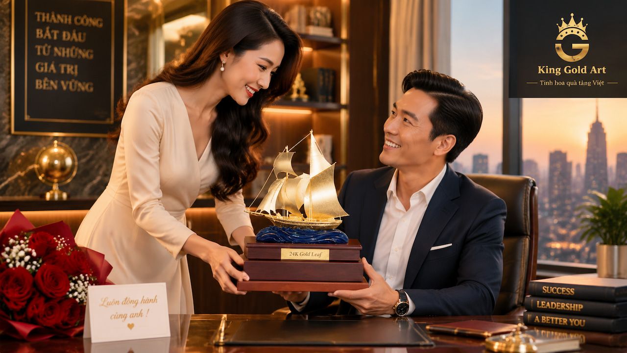 Quà tặng chồng cao cấp mạ vàng tại King Gold Art