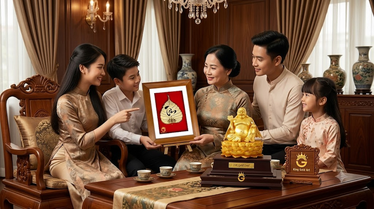 tranh chữ Mẹ mạ vàng làm quà tặng mẹ ý nghĩa