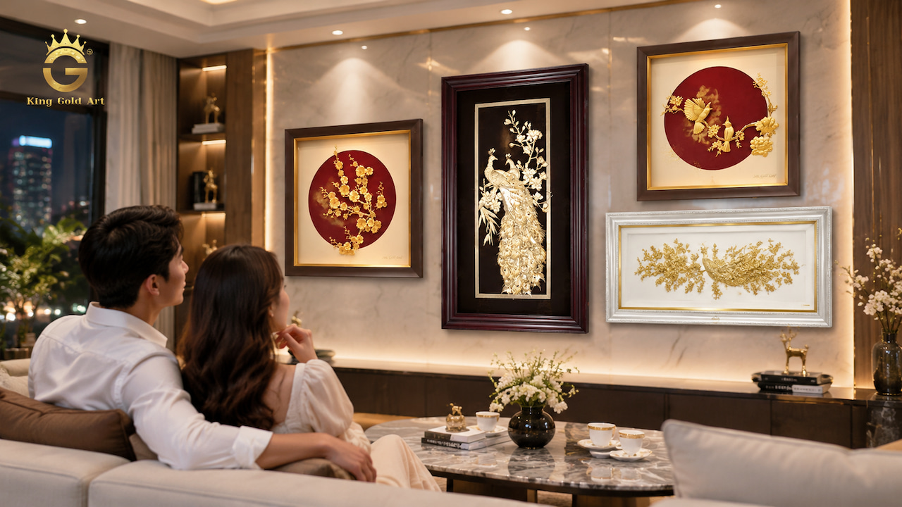 tranh mạ vàng tặng bạn gái sinh nhật sang trọng