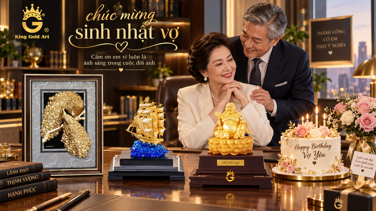 Tượng linh vật phong thủy mạ vàng cầu may mắn bình an