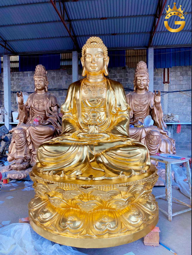 Tượng Phật dát vàng 24K thủ công cao cấp