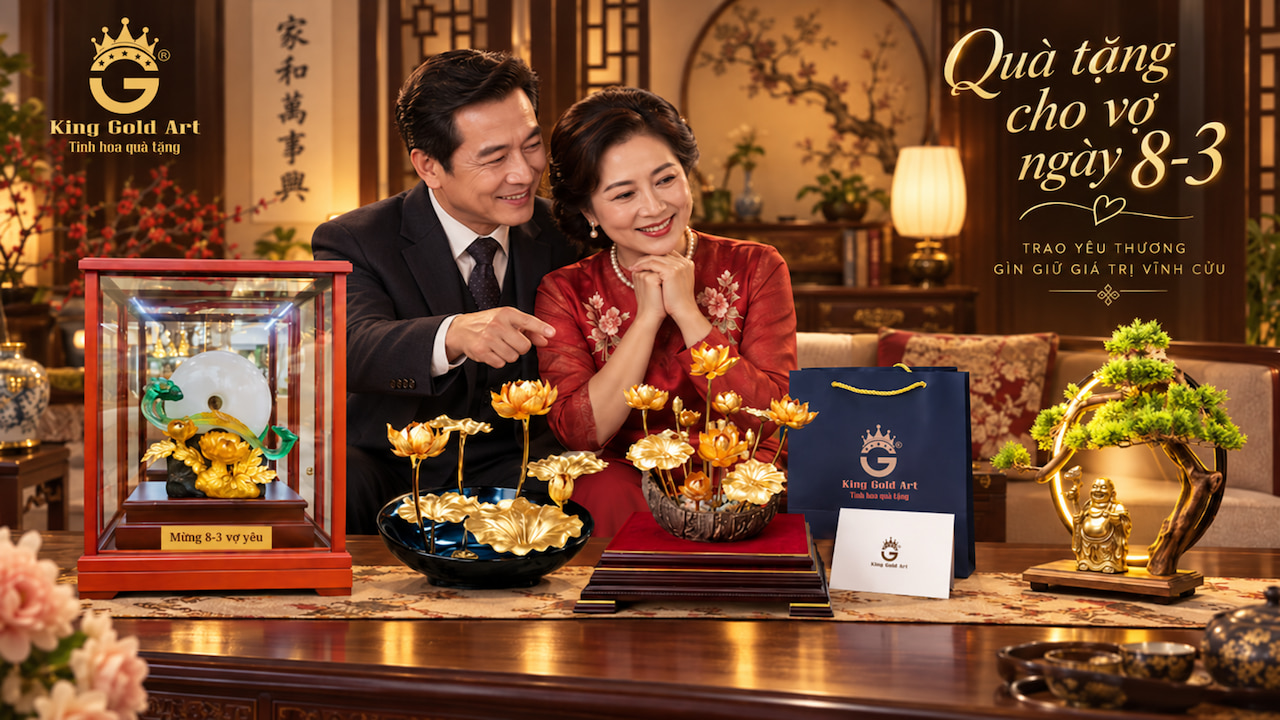 Quà tặng 8/3 cho vợ theo phong thủy mạ vàng