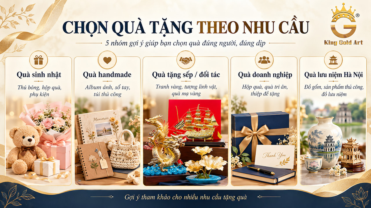 hướng dẫn chọn shop quà tặng Hà Nội theo nhu cầu sinh nhật, handmade, quà cao cấp và quà lưu niệm