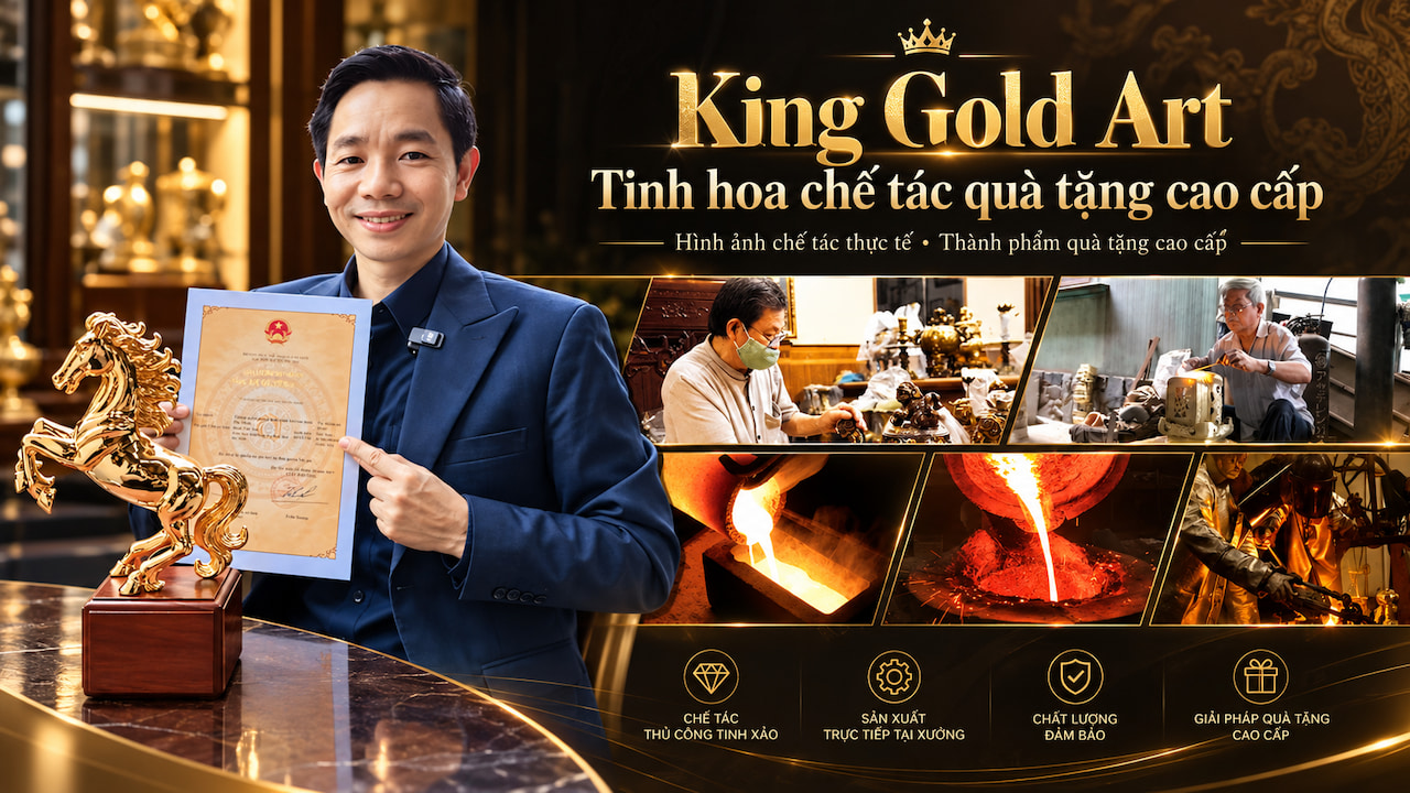 Sản phẩm quà tặng doanh nhân cao cấp được hoàn thiện tại King Gold Art