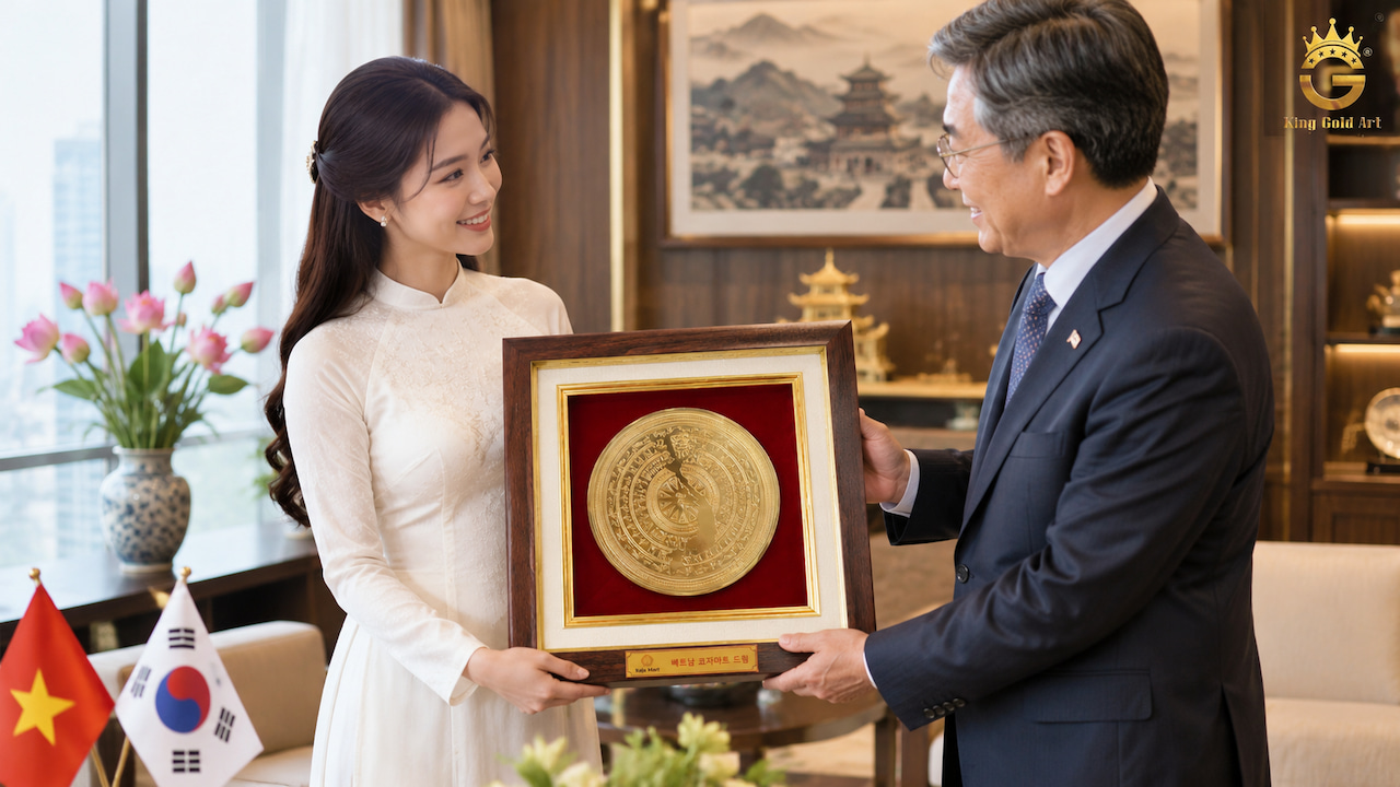 Tranh Trống Đồng mang biểu tượng văn hóa Việt Nam
